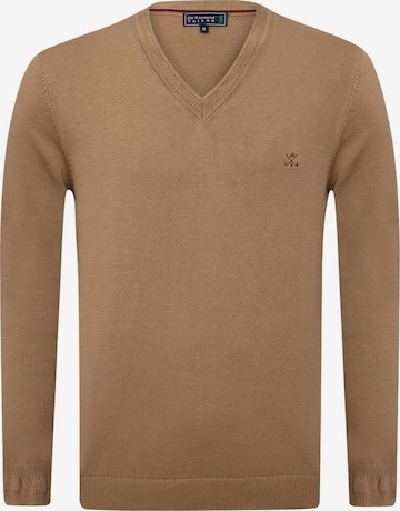 Sir Raymond Tailor Strickpullover 'Los Angeles' in Braun: Vorderseite
