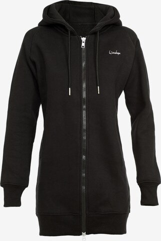 Winshape Sports sweat jacket 'J006' in Black: front