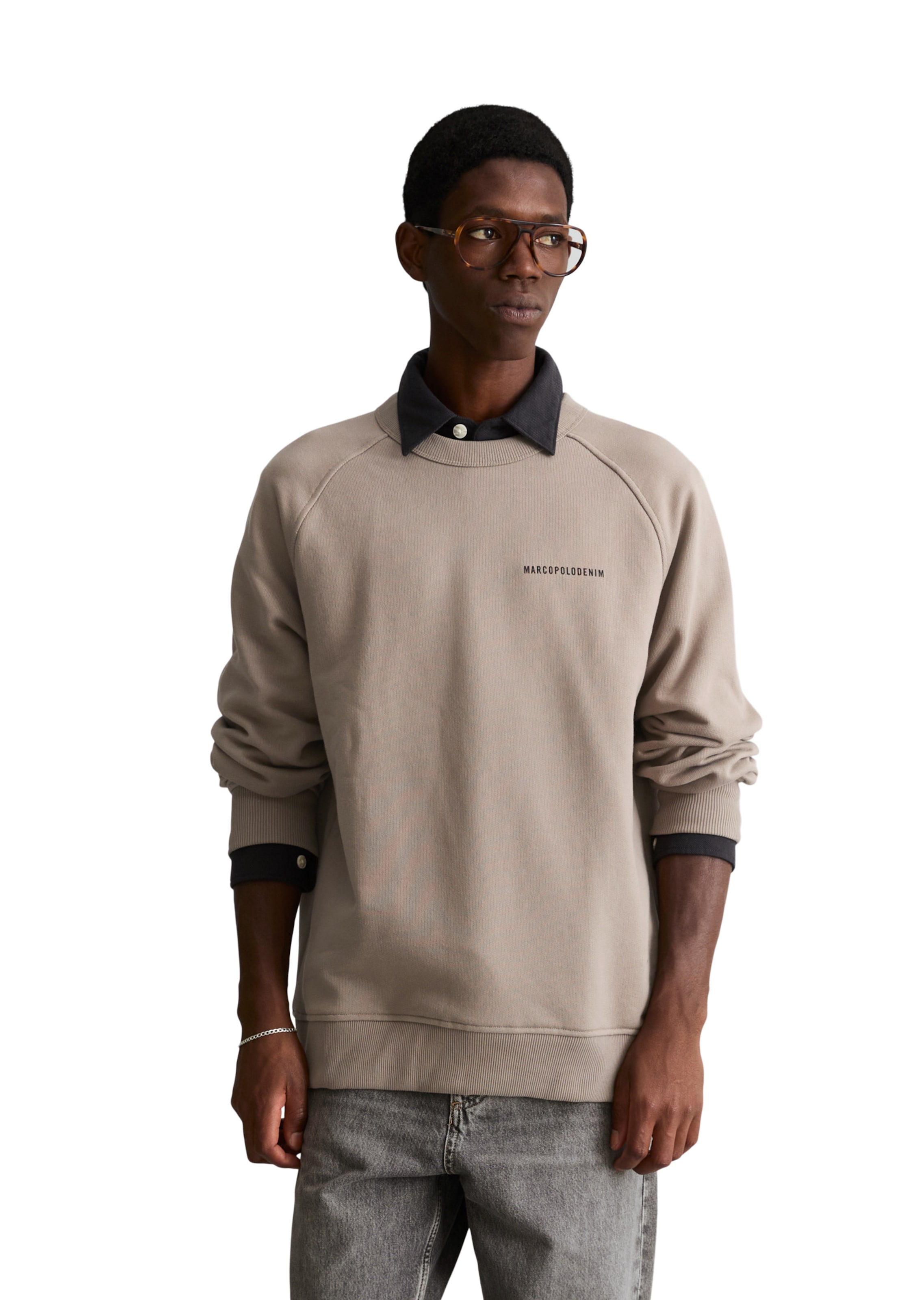 Marc O'Polo DENIM Sweatshirt in Bruin: voorkant