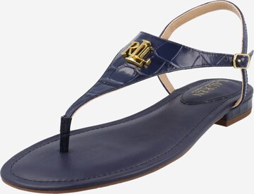 Lauren Ralph Lauren T-Bar Sandals 'ELLINGTON' in Blue: front