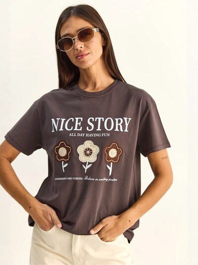 Bianco Lucci T-shirt 'T-Shirts' en S en moka, Vue avec produit