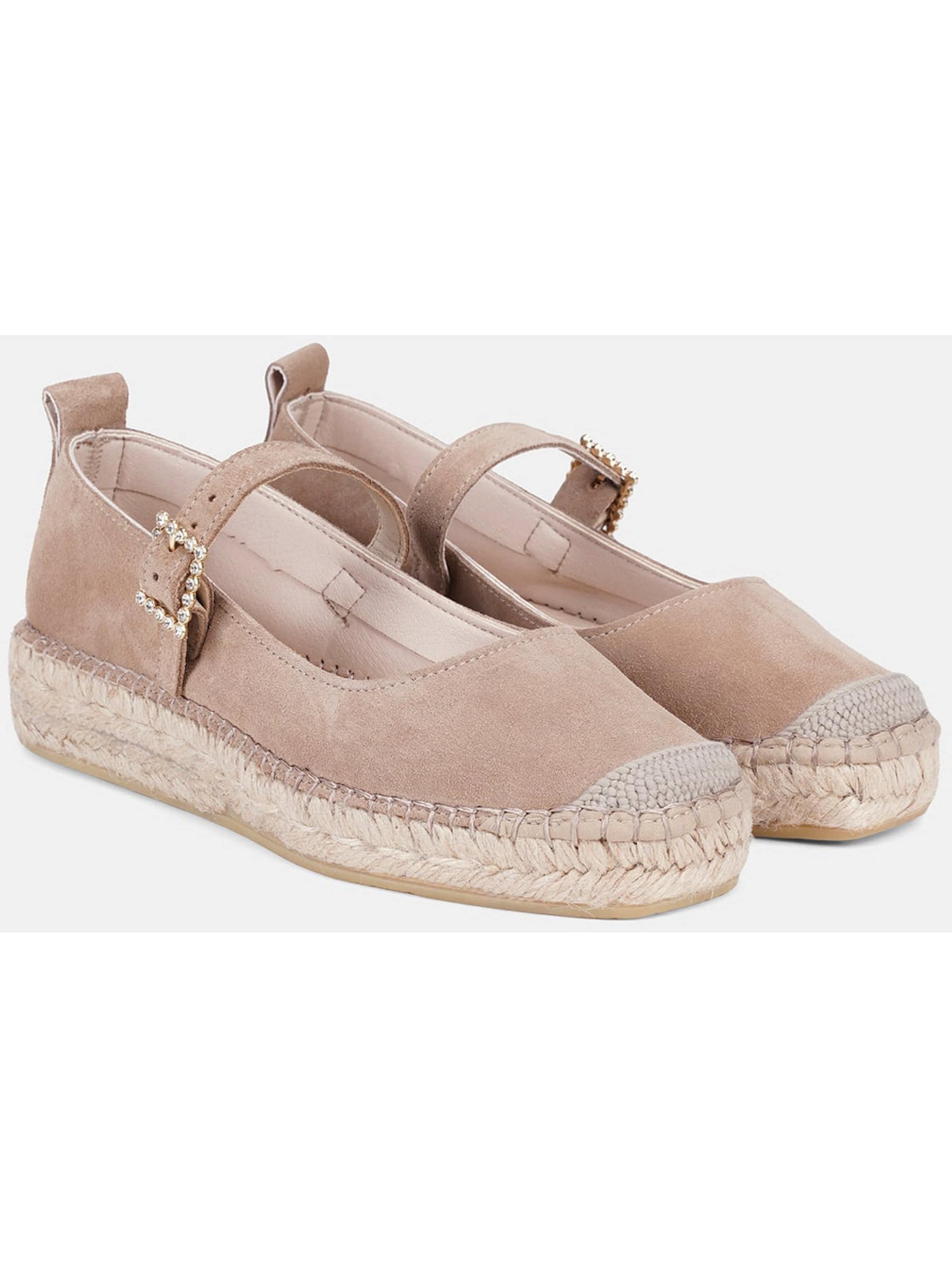 Desa Classic Flats 'Slipper' in Beige: front