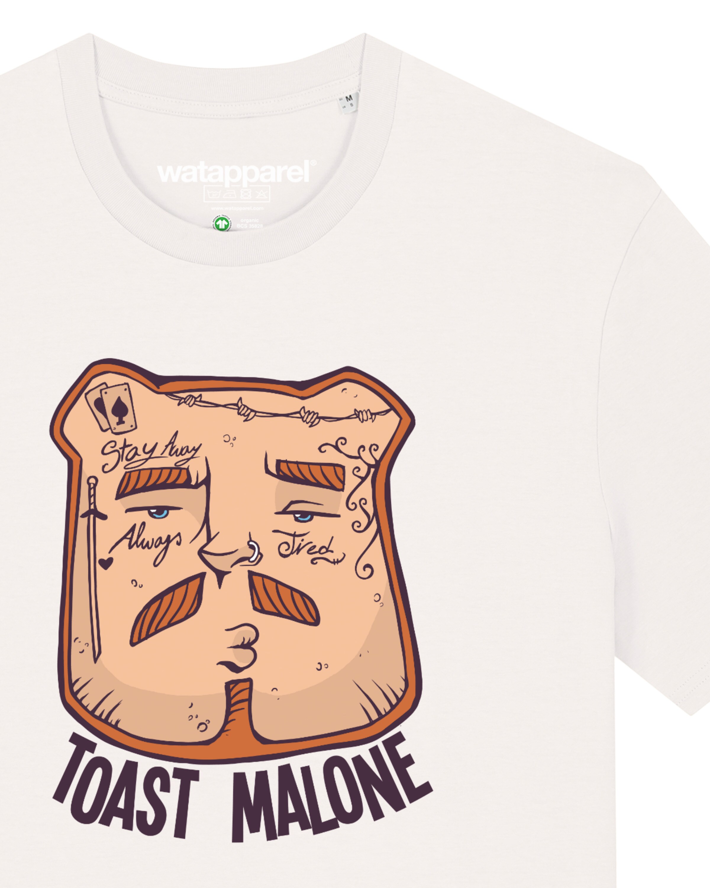Maglietta ' Toast Malone ' di Watapparel in bianco