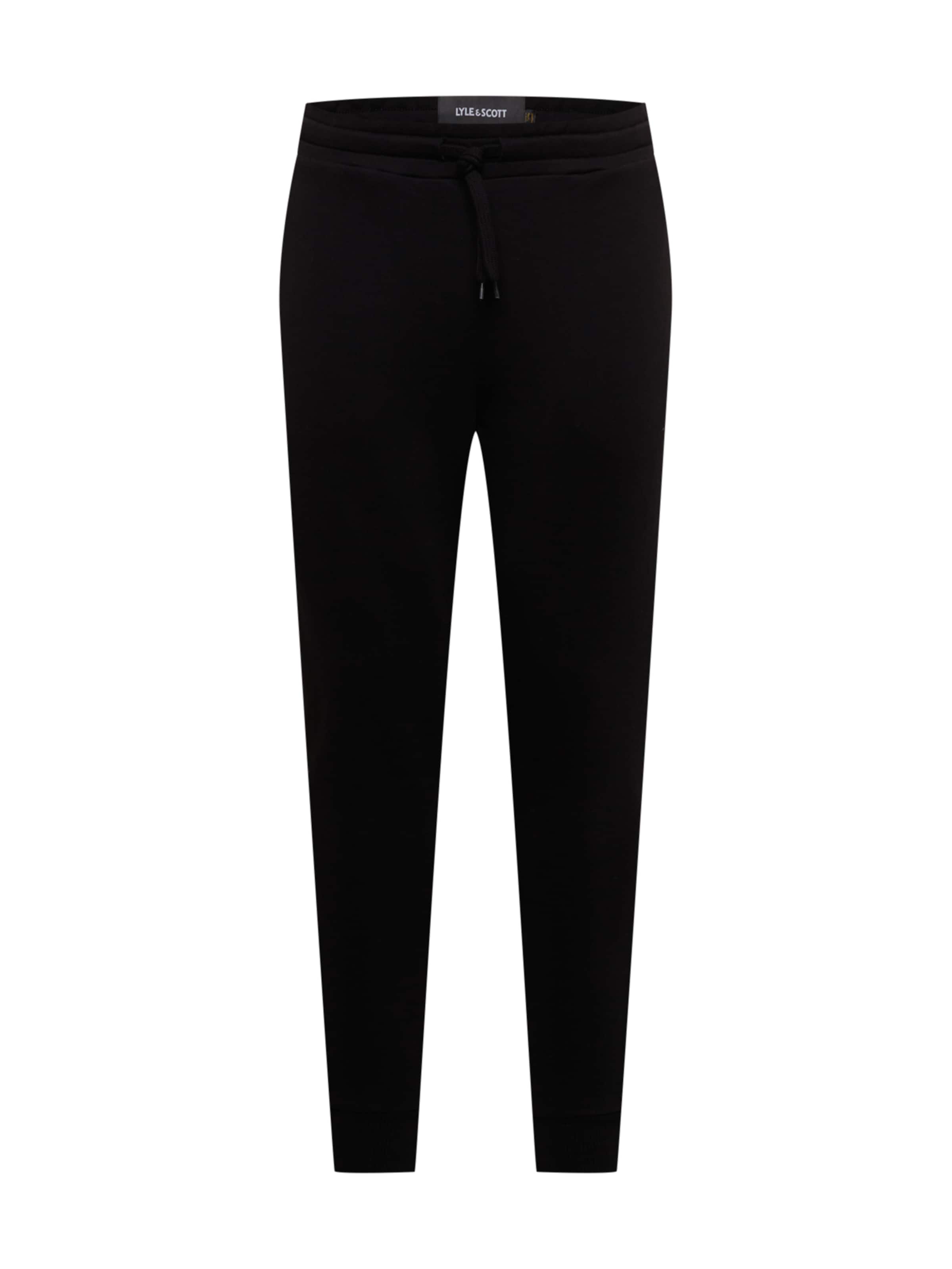 Lyle & Scott Tapered Trousers in Black: front
