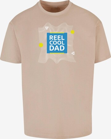 Maglietta 'Fathers Day - Reel Cool Dad' di Merchcode in beige: frontale