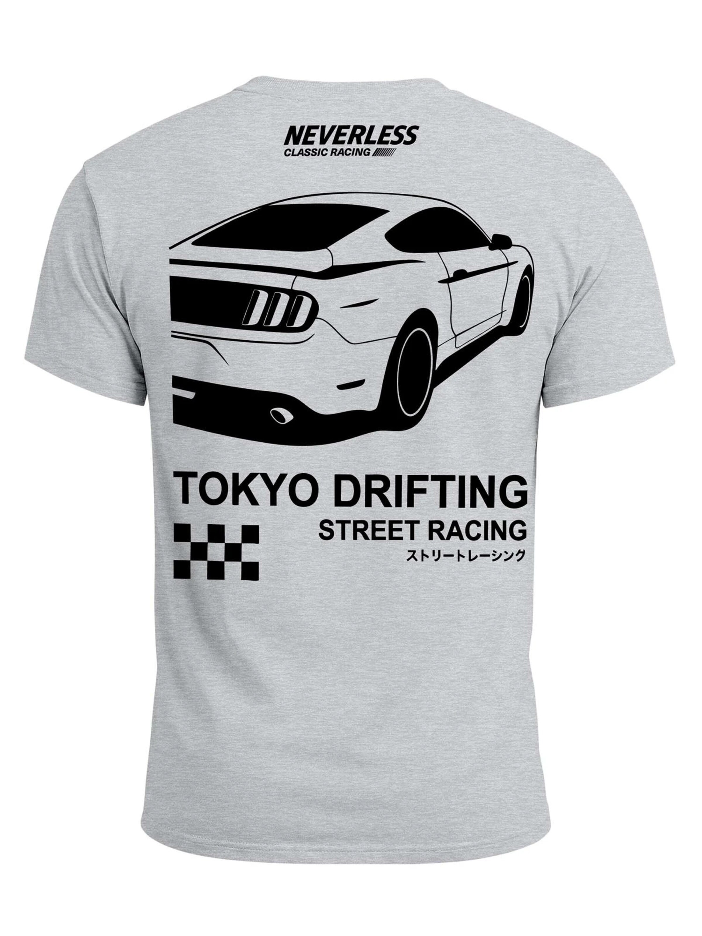 Neverless Shirt 'Tokyo Drifting' in Grey: front