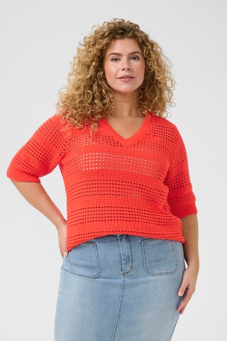 KAFFE CURVE Pullover 'Tenesa' in Rot: Vorderseite