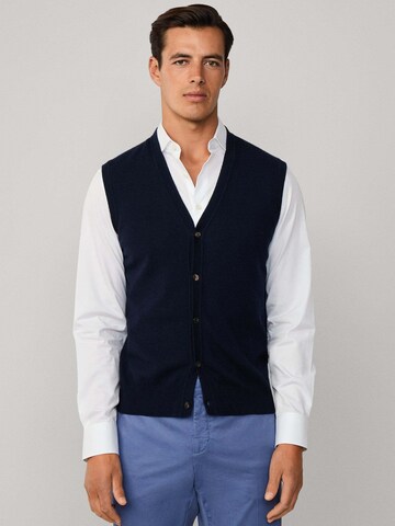 Hackett London Gebreid vest in Blauw: voorkant