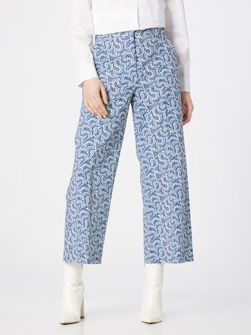 Weekend Max Mara Wide leg Trousers with creases 'STEGOLA' in Blue: front