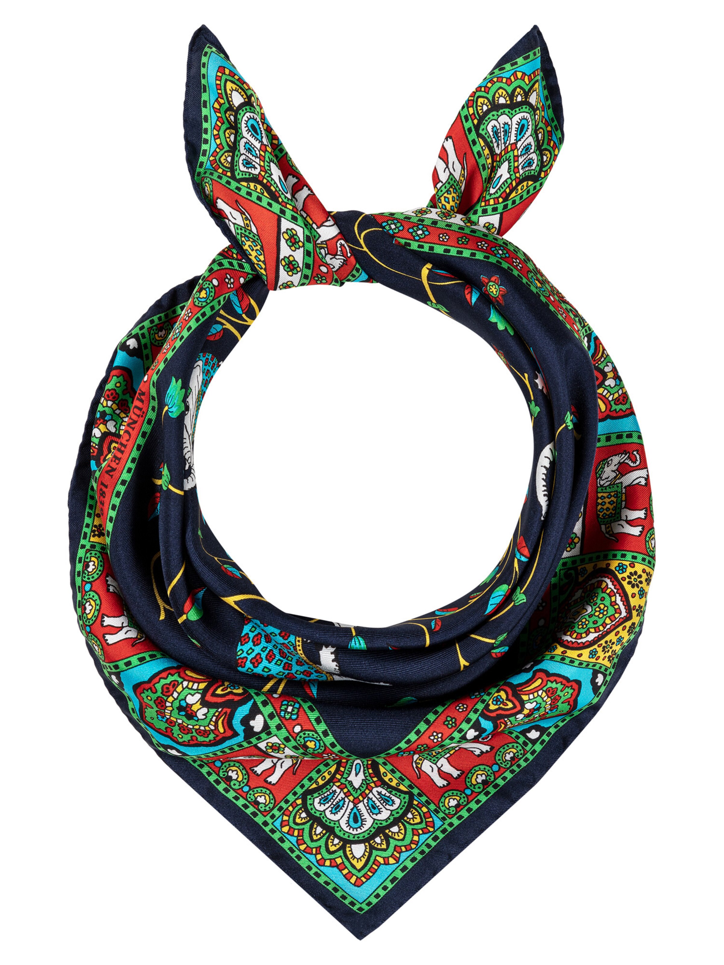 Foulard 'ELEPHANT GARDEN' di Roeckl in colori misti: frontale