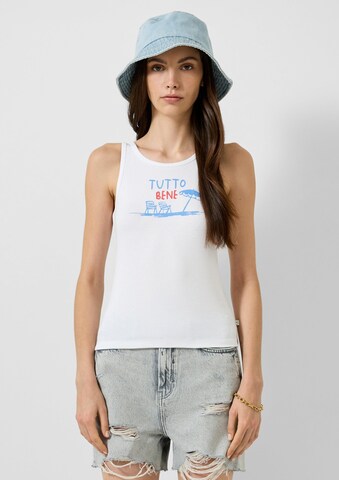 T-shirt QS en blanc : devant