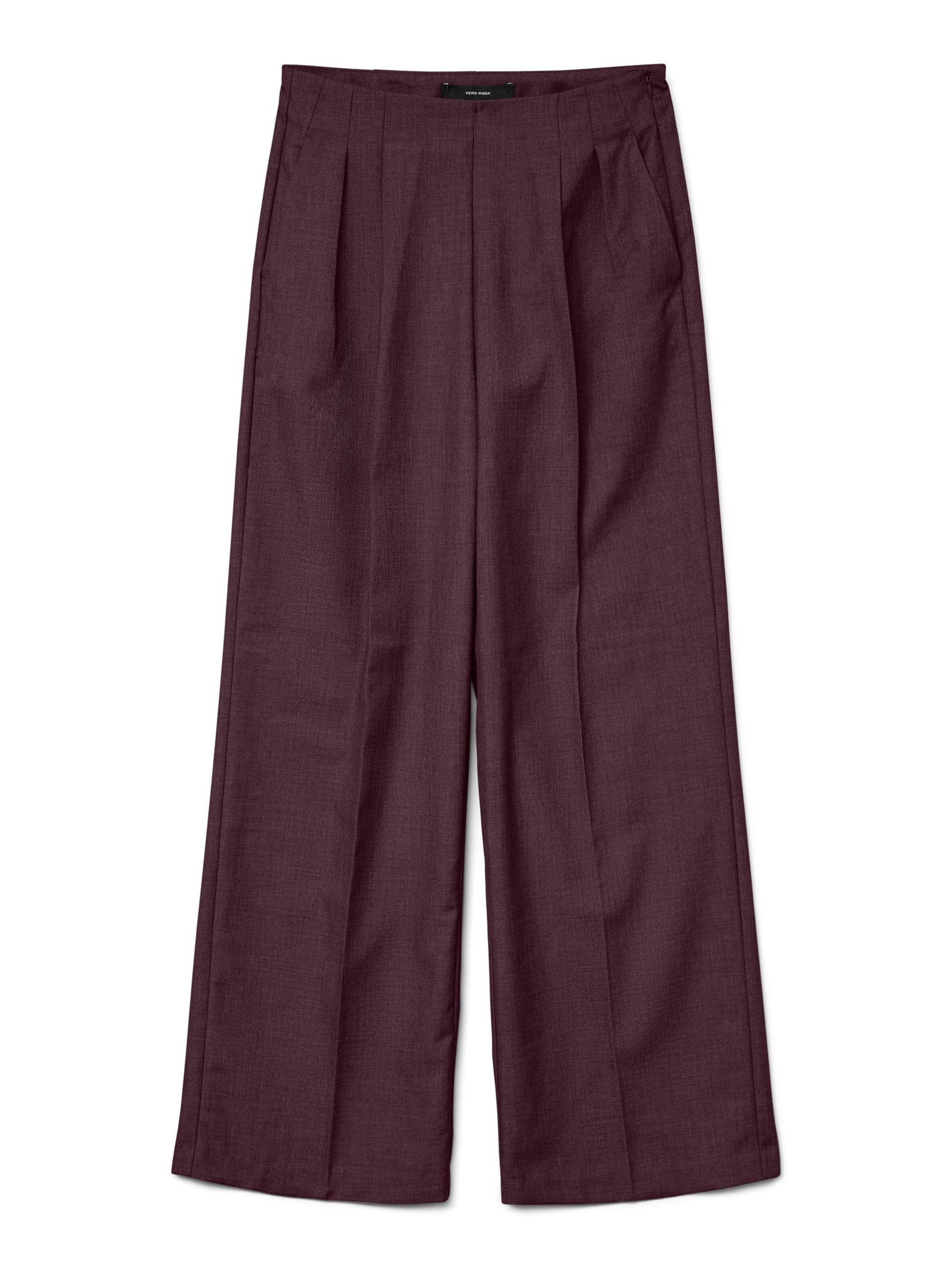 VERO MODA Pleat-Front Pants 'HAILEY' in Red: front