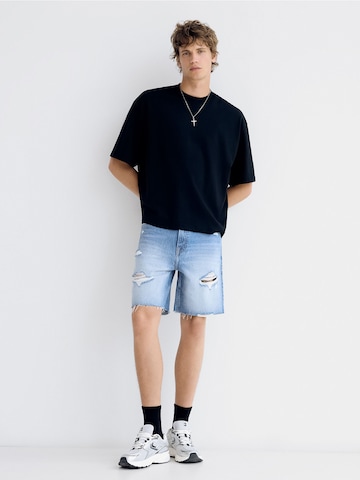 Bershka Loosefit Farkut värissä sininen: etupuoli
