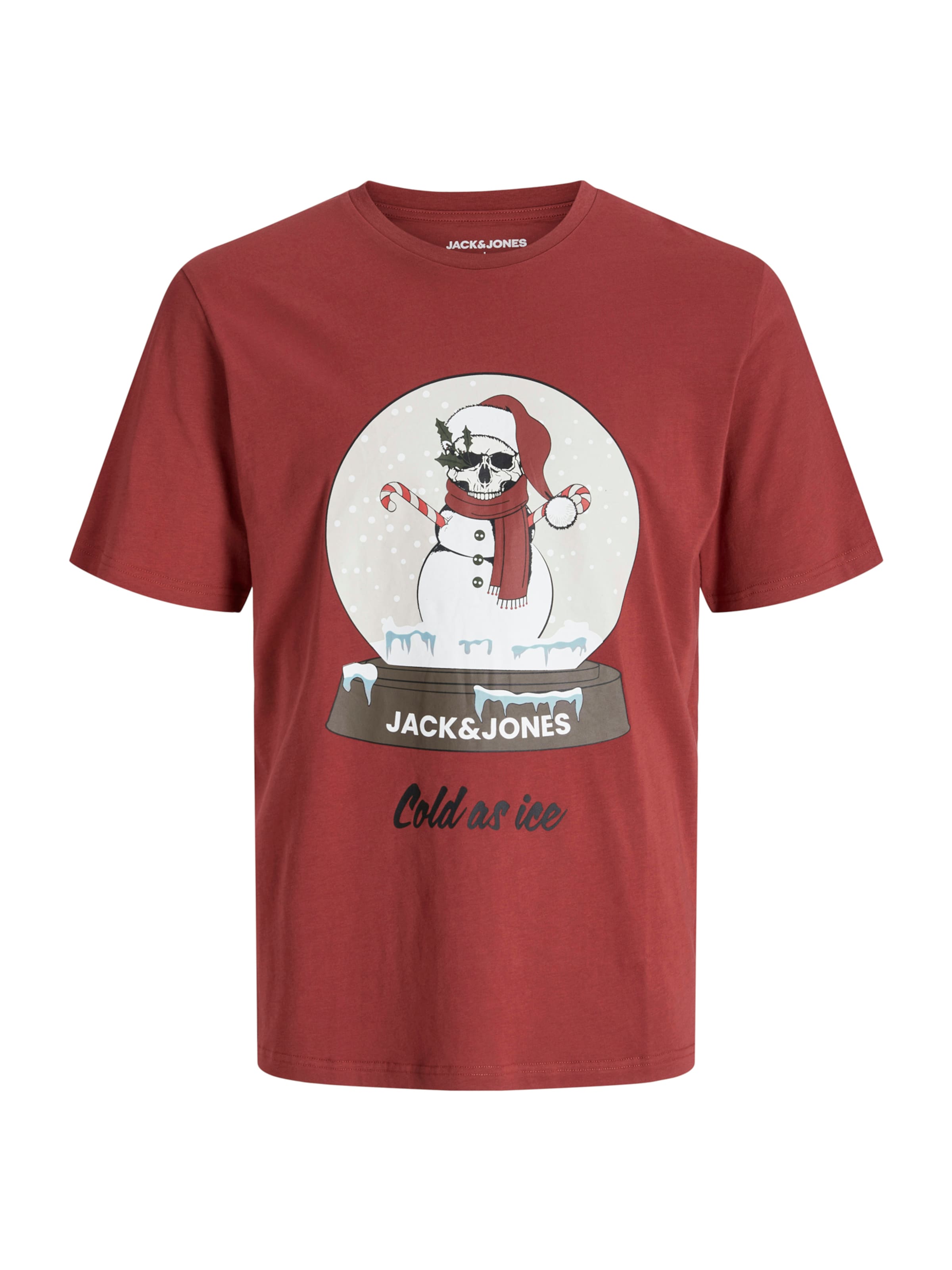 JACK & JONES Μπλουζάκι 'NOEL XMAS' σε κόκκινο: μπροστά