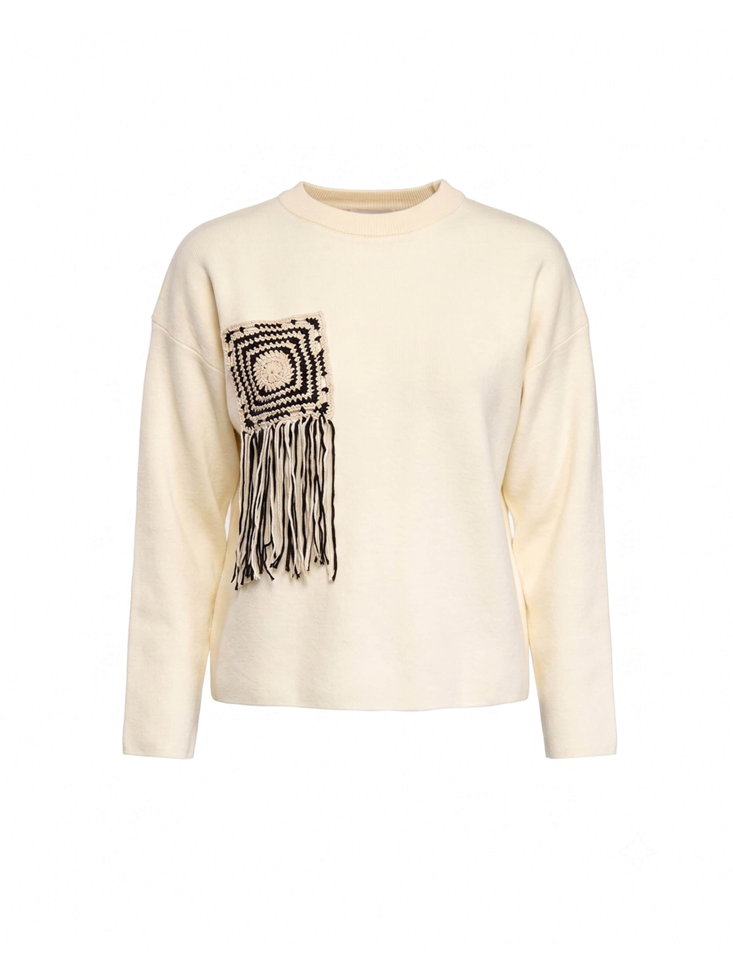 Tantra Jersey 'Jersey de punto con bolsillo  y  detalle de crochet (BEIGE)' en M-L en beige, Vista del producto