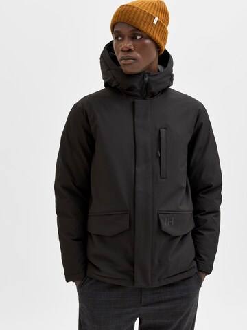 SELECTED HOMME Winterjas 'Piet' in Zwart