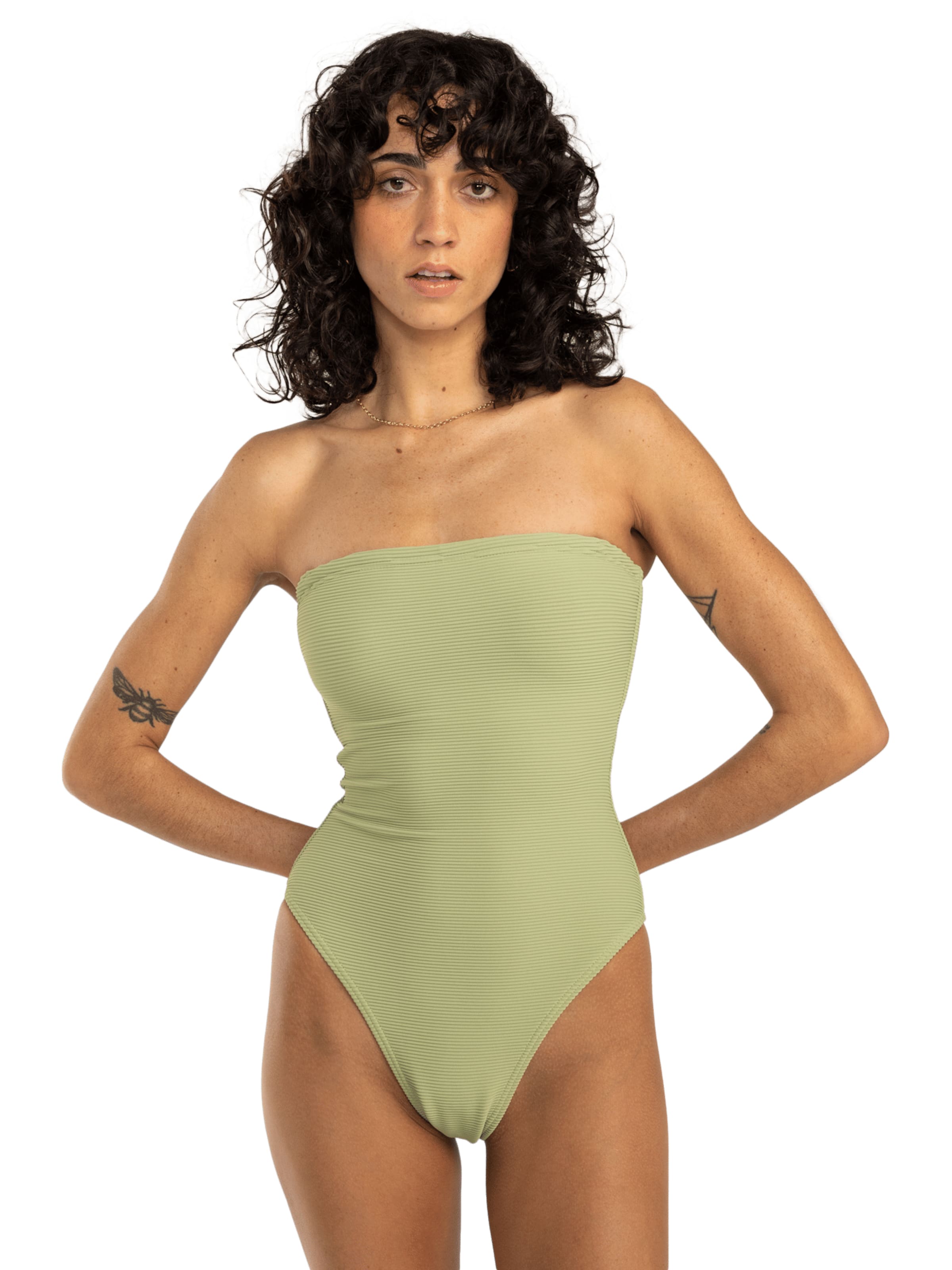 BILLABONG Bandeau Swimsuit 'Tanlines' in Green