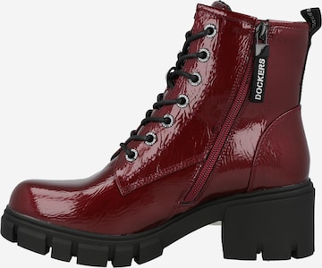 Dockers by Gerli Lace-Up Ankle Boots in Red