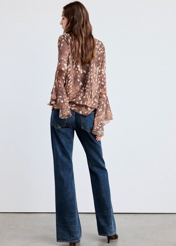 MANGO Blouse 'LIP' in Bruin