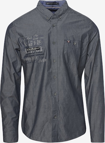 KOROSHI Regular fit Button Up Shirt in Blue: front