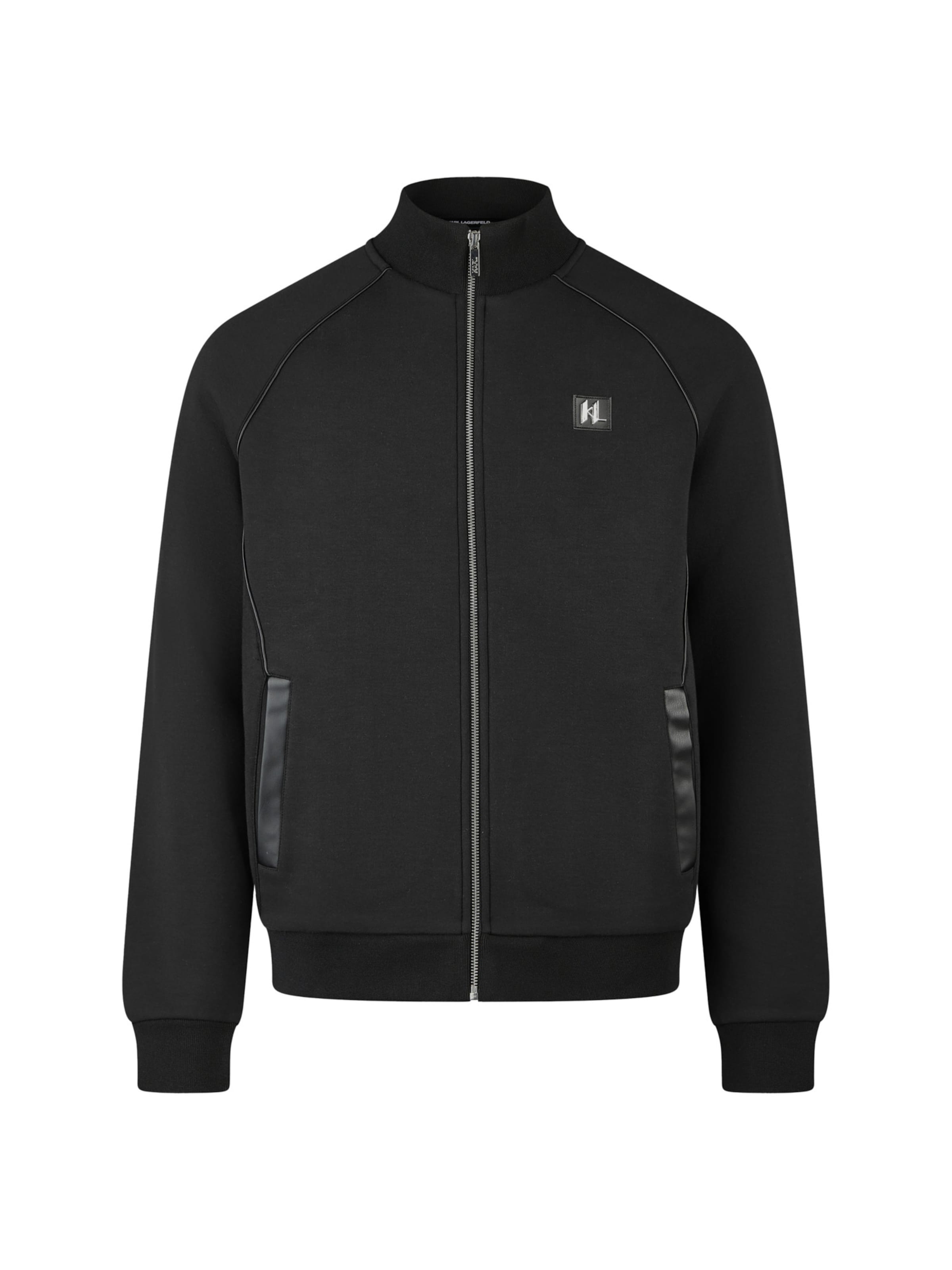 Veste de survêtement Karl Lagerfeld en noir : devant