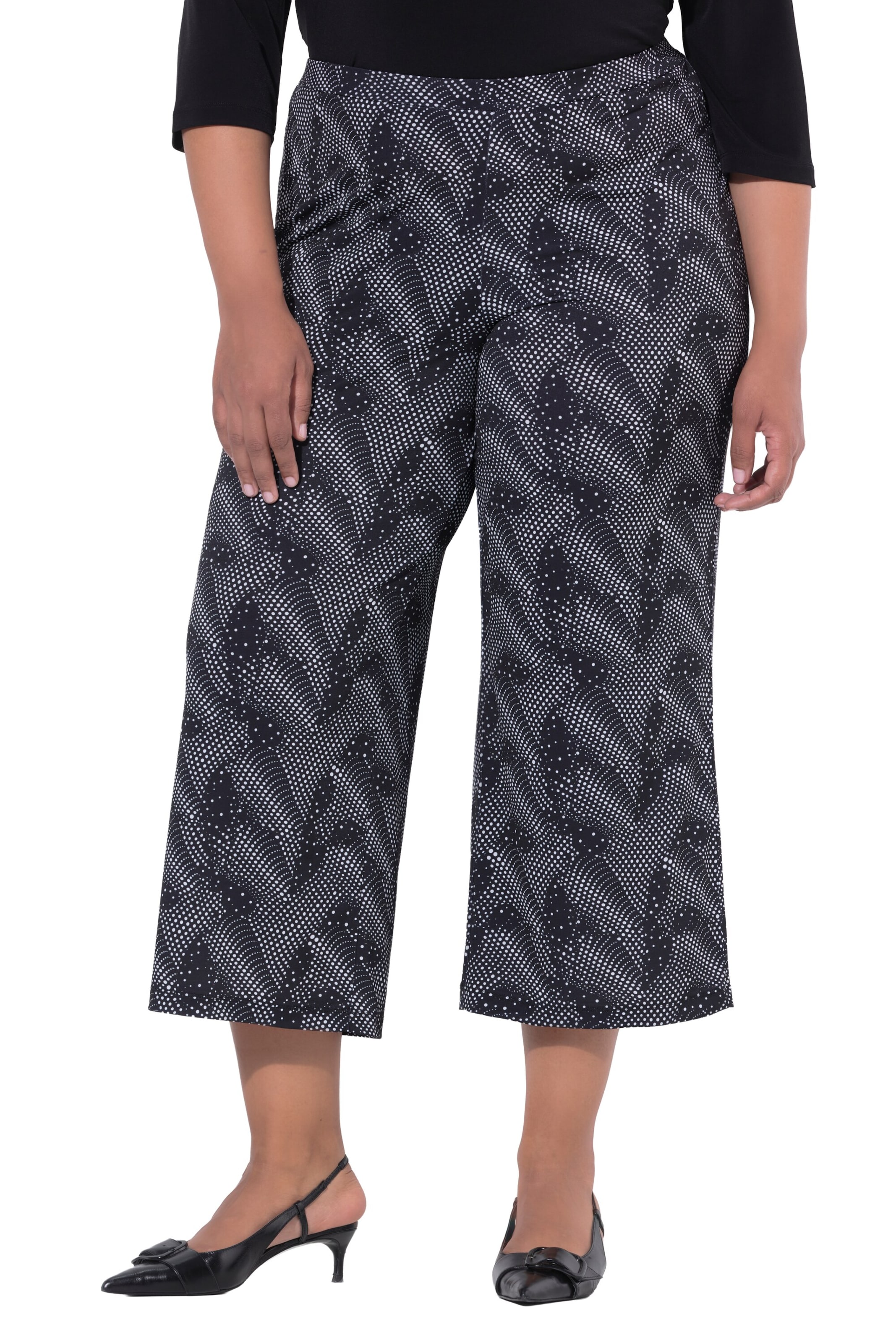 Ulla Popken Regular Broek in Zwart: voorkant