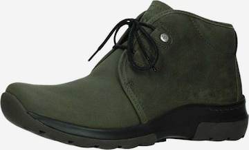 Wolky Lace-Up Ankle Boots in Green: front