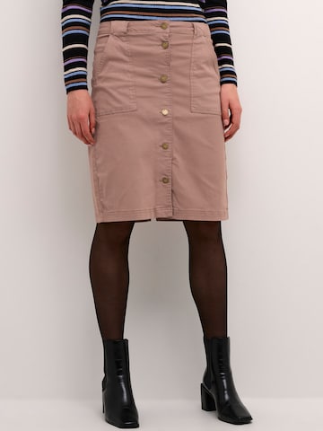 Cream Skirt 'Carva' in Brown: front