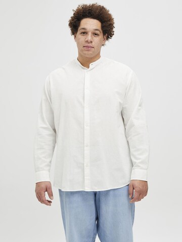Slim fit Camicia 'JJEBreeze' di Jack & Jones Plus in bianco: frontale