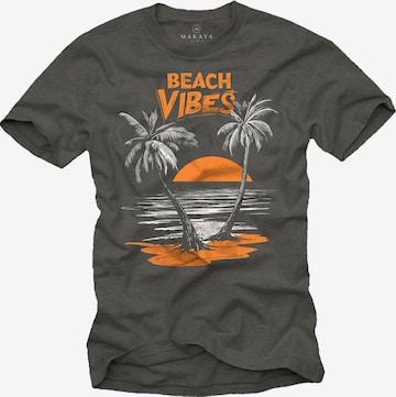 MAKAYA Shirt 'Beach Vibes' in Grey: front