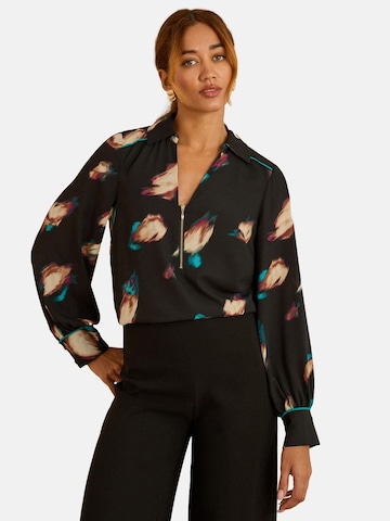 Chemisier love & roses en noir : devant