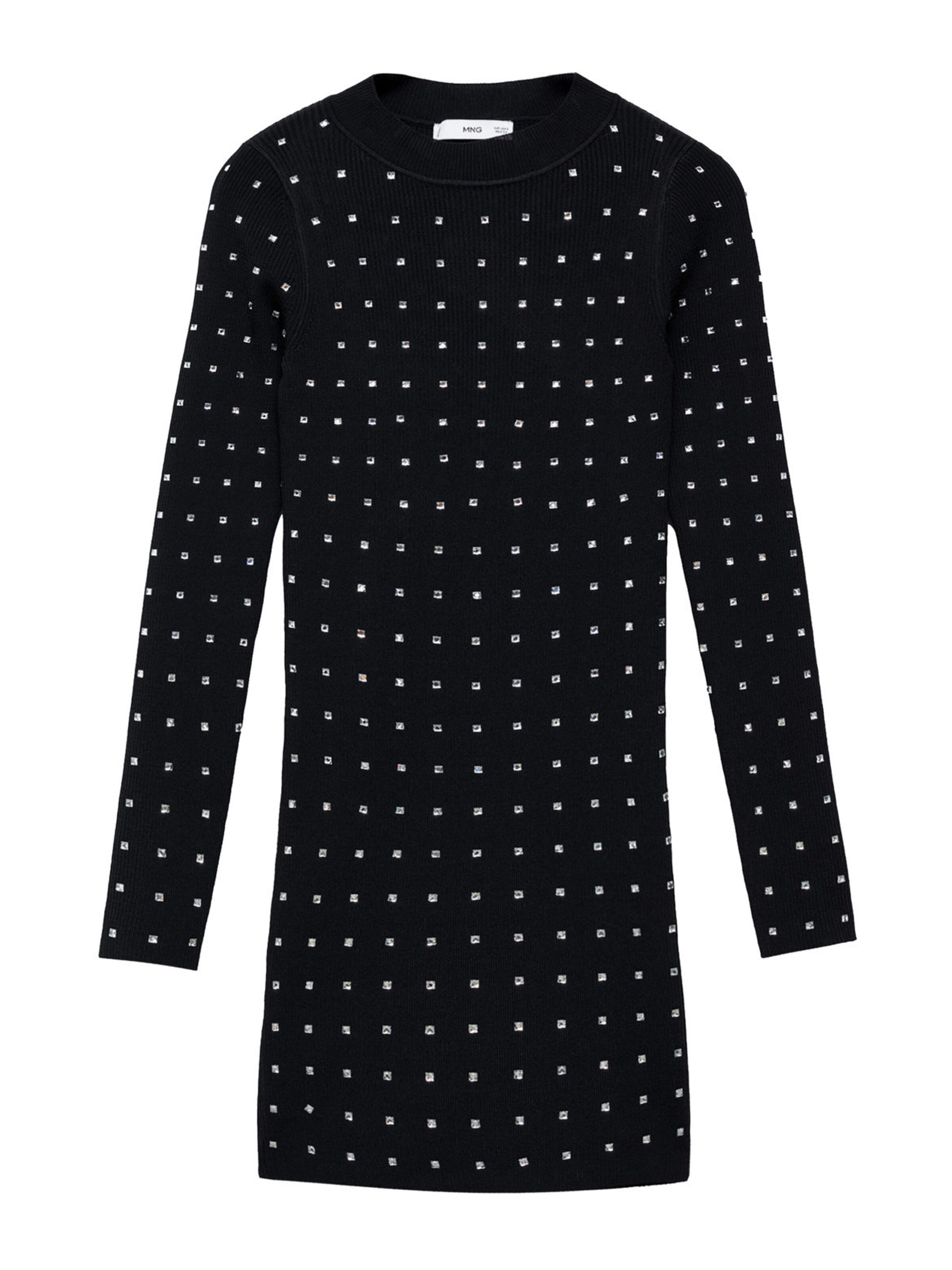 MANGO Kötött ruhák 'Brilli' - fekete: elől