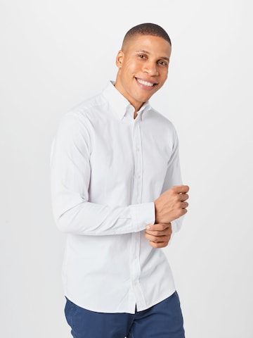 ETON Slim fit Button Up Shirt in White: front