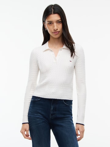balta Tommy Jeans Megztinis: priekis