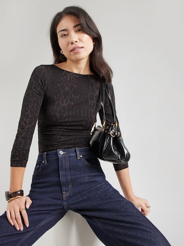 OH APRIL Majica 'Maeve' | rjava barva: sprednja stran