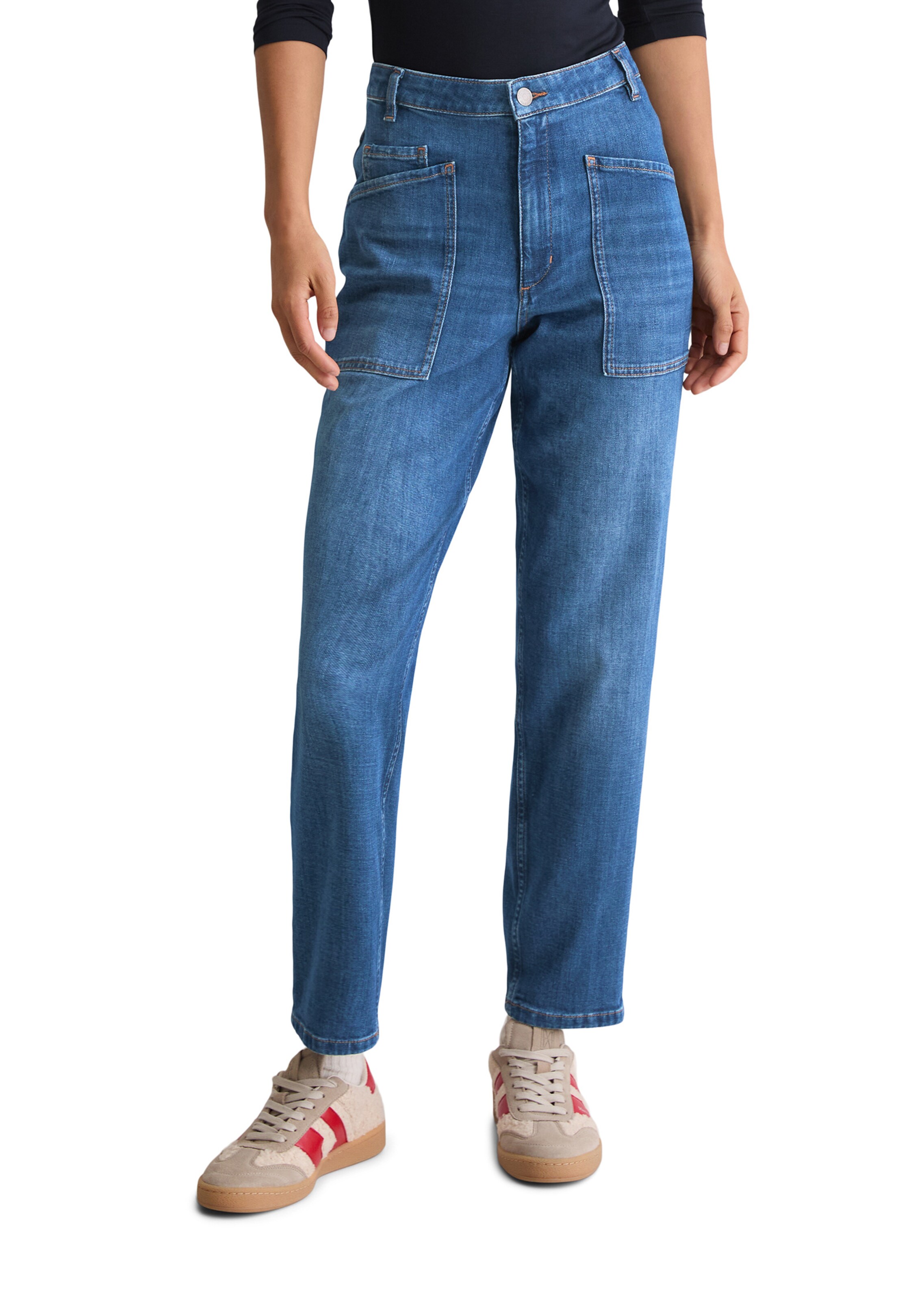 Marc O'Polo Loosefit Jeans in Blauw: voorkant