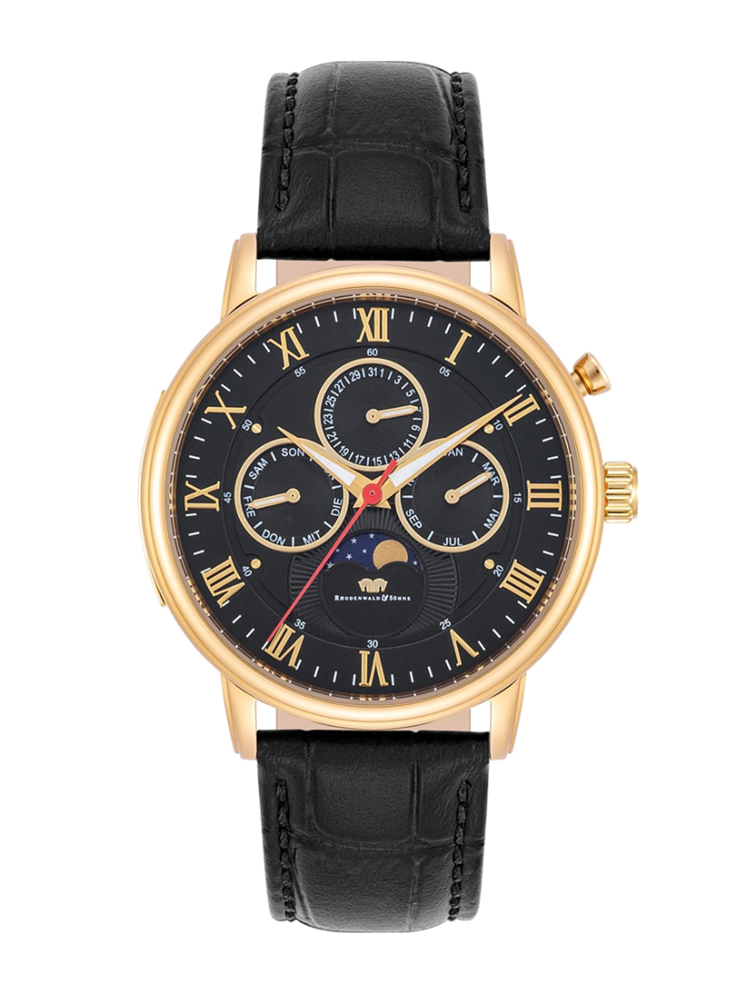 Rhodenwald & Söhne Analoguhr in Gold: Vorderseite