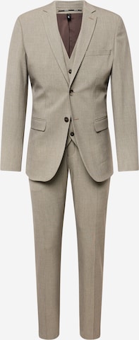 SELECTED HOMME Slimfit Kostym 'LIAM' i beige: framsida