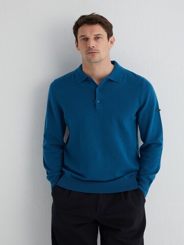SILK & CASHMERE Knit cardigan in Blue: front