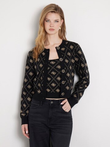 GUESS Knit Cardigan in Black: front