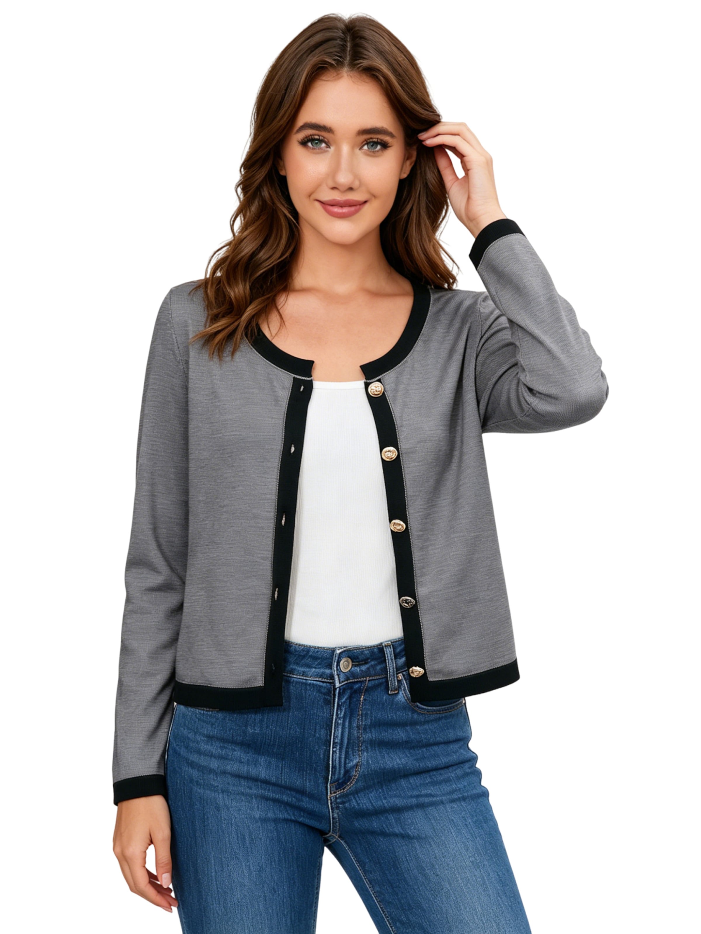 KoJooin Strickjacke‌‌‌‌‌‌‌ in Grau: Vorderseite
