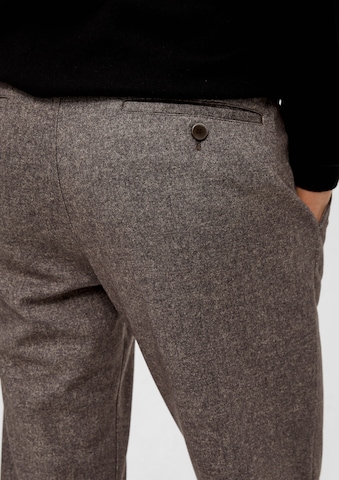 s.Oliver Slim fit Trousers with creases in Brown