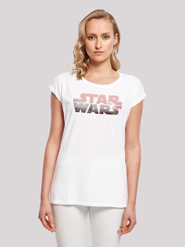 F4NT4STIC Shirt 'Star Wars Tatooine Logo' in Wit: voorkant
