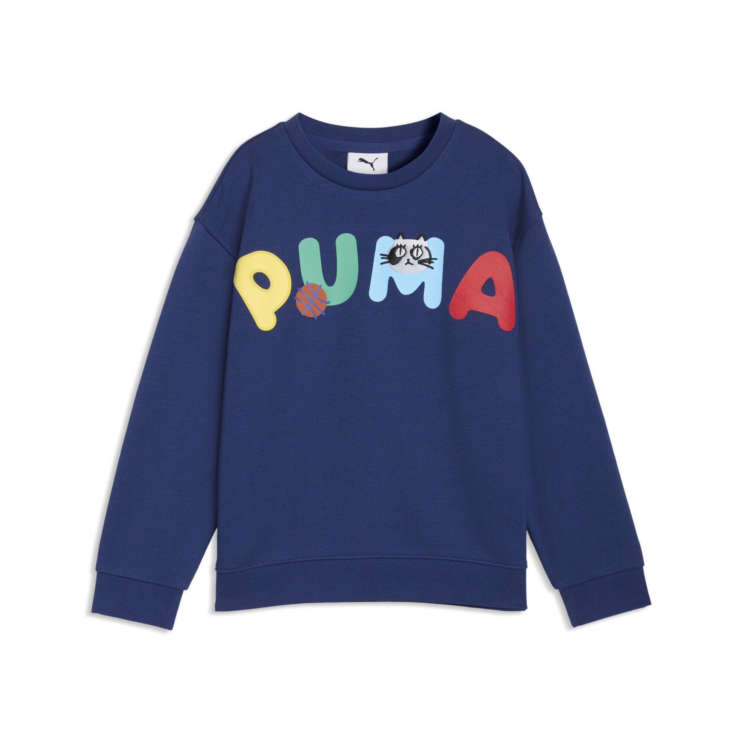 PUMA Sweatshirt 'Sporty Cats' in Blue: front