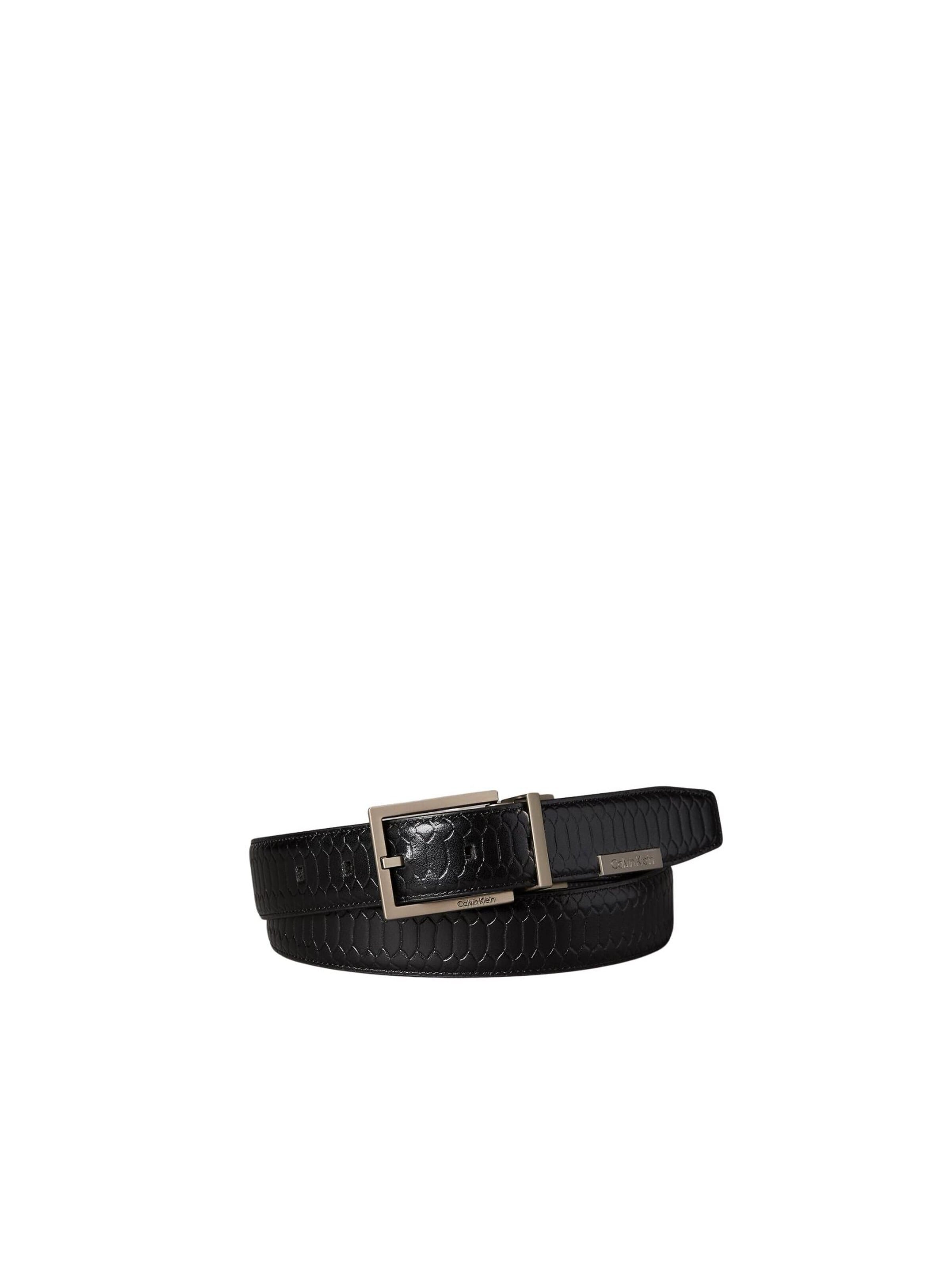 Calvin Klein Belt 'SQUARE BUCKLE SNAKE 32MM' in Black: front