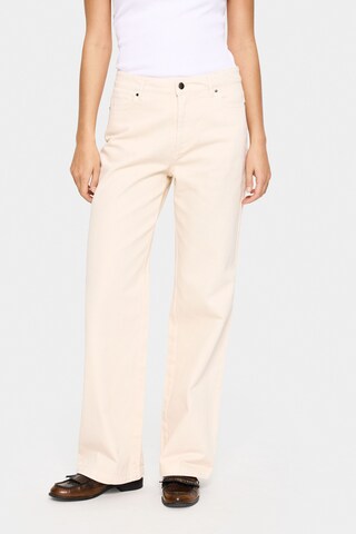 SAINT TROPEZ Wide leg Jeans in Beige: voorkant