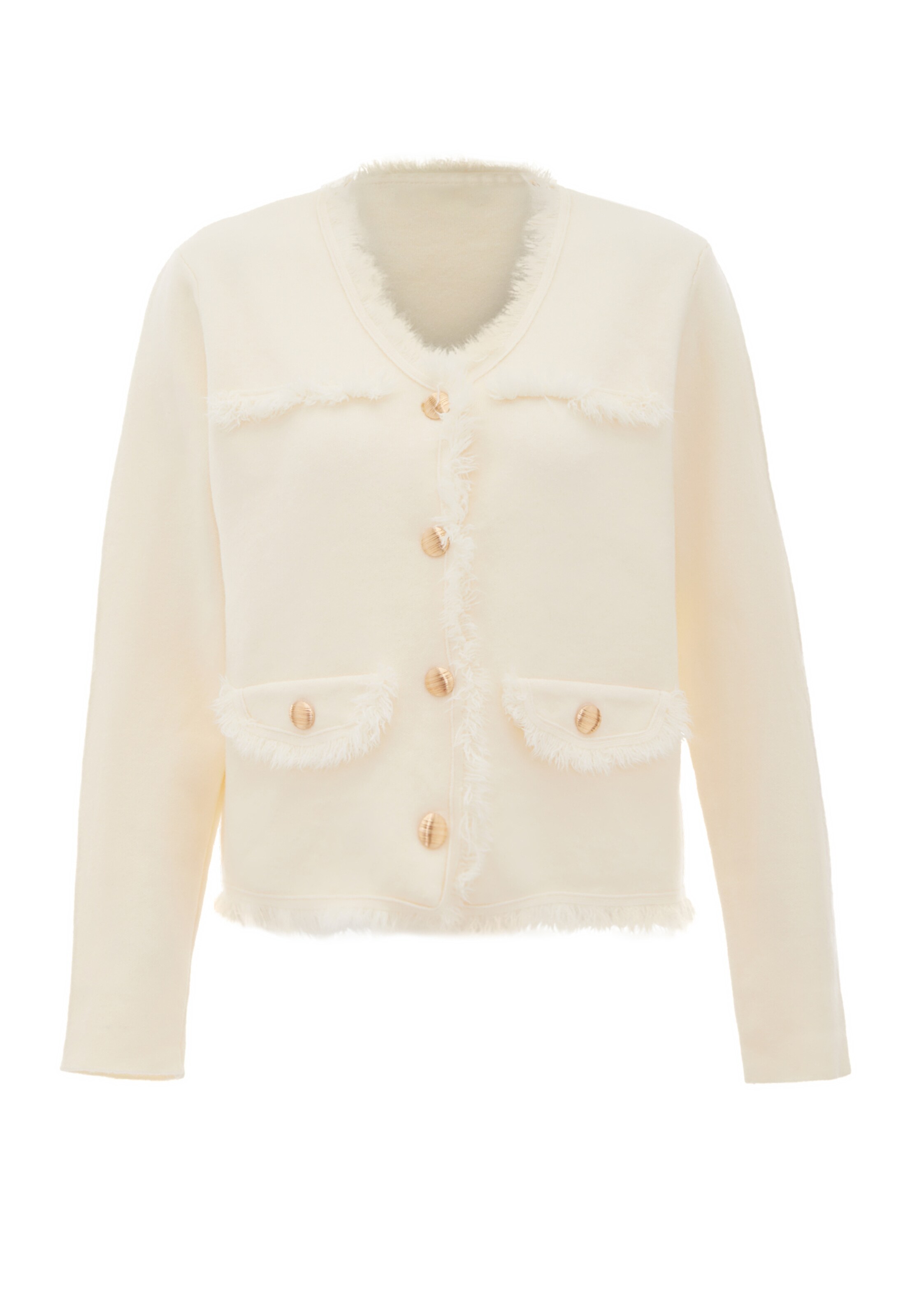 NAEMI Strickjacke in Weiß: Vorderseite