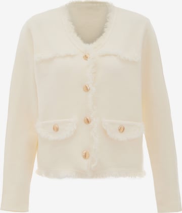 NAEMI Knit Cardigan in White: front