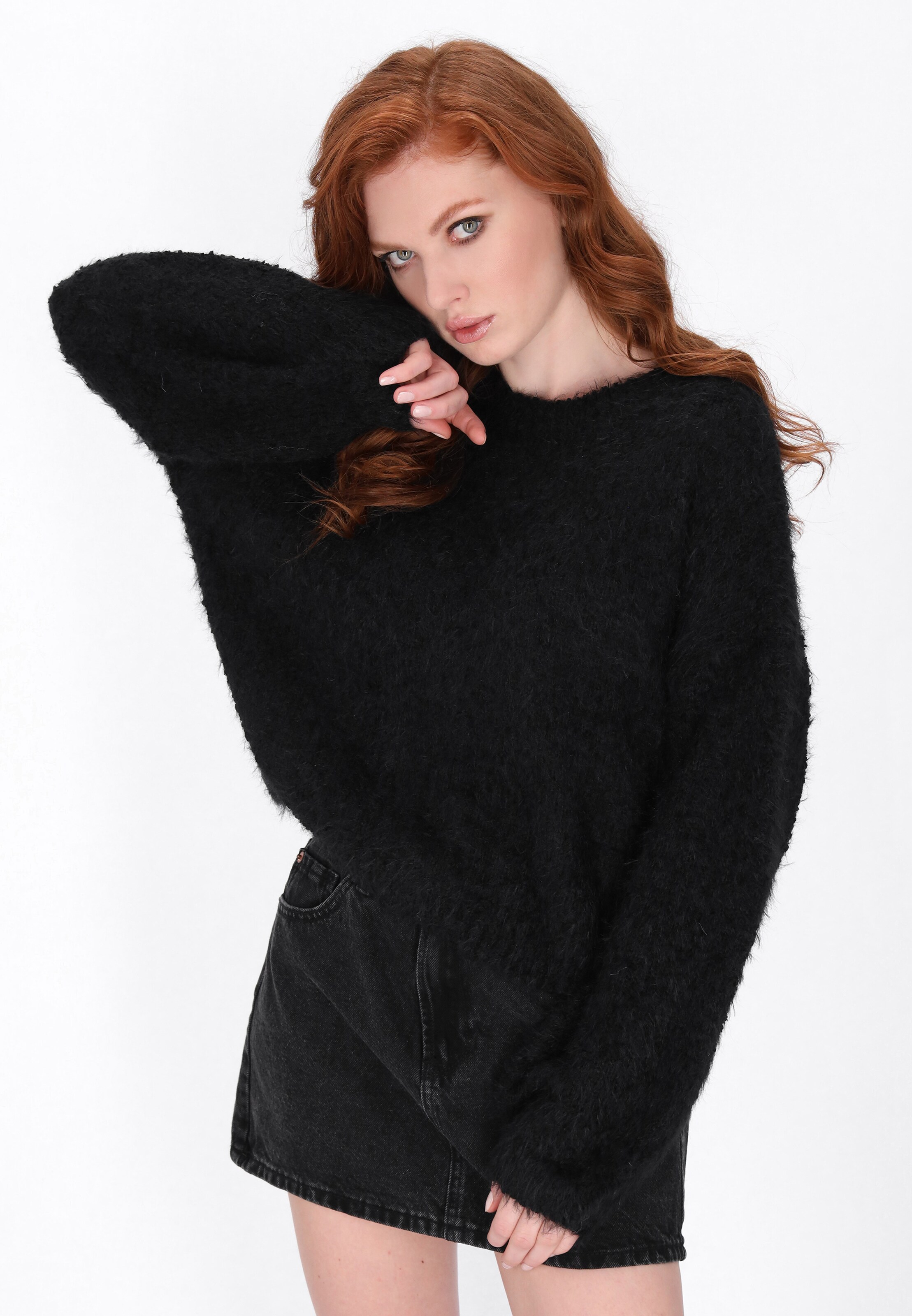 DreiMaster Vintage Pullover in Schwarz: Vorderseite