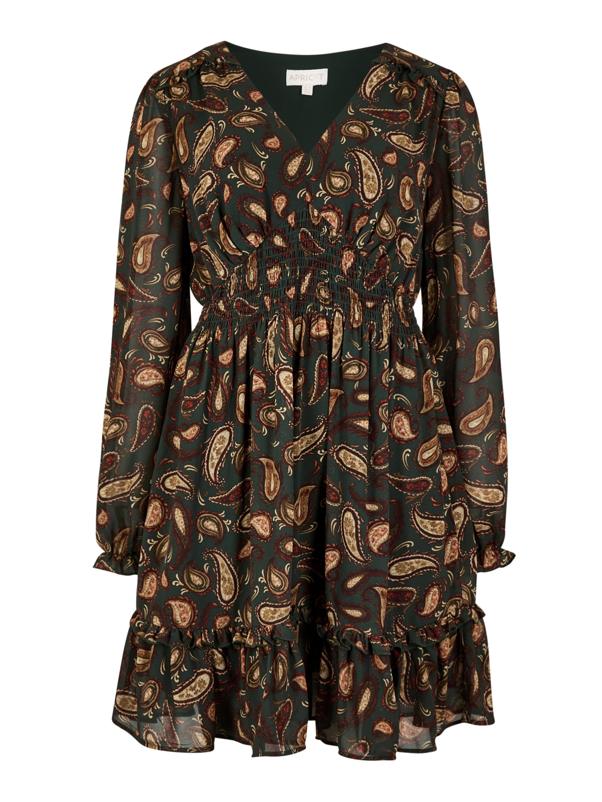 Apricot Kleid in Grün: Vorderseite